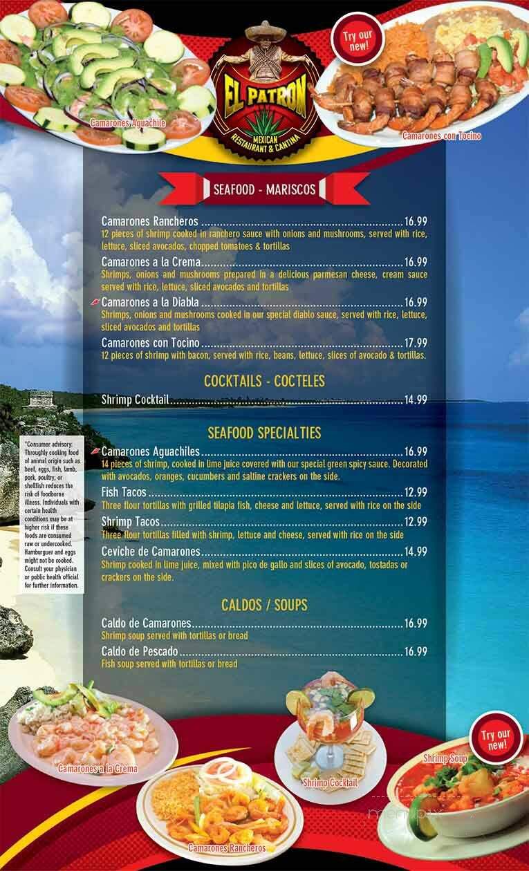 El Patron Mexican Restaurant & Cantina - Urbandale, IA menu_pic