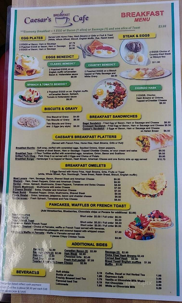 Caesar's Breakfast Cafe - South Bradenton, FL menu_pic