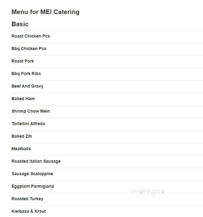 M.E.I. Catering Inc. - Feasterville Trevose, PA menu_pic