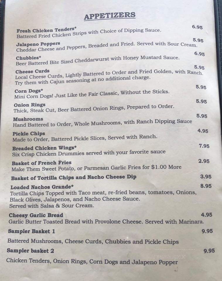 Pike Lake Resort - Hatley, WI menu_pic