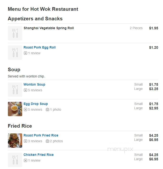 Hot Wok - Mesa, AZ menu_pic