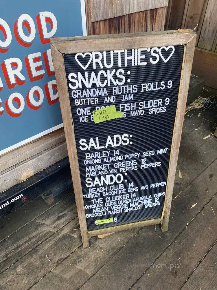 Ruthie's Cafe - Portland, OR menu_pic