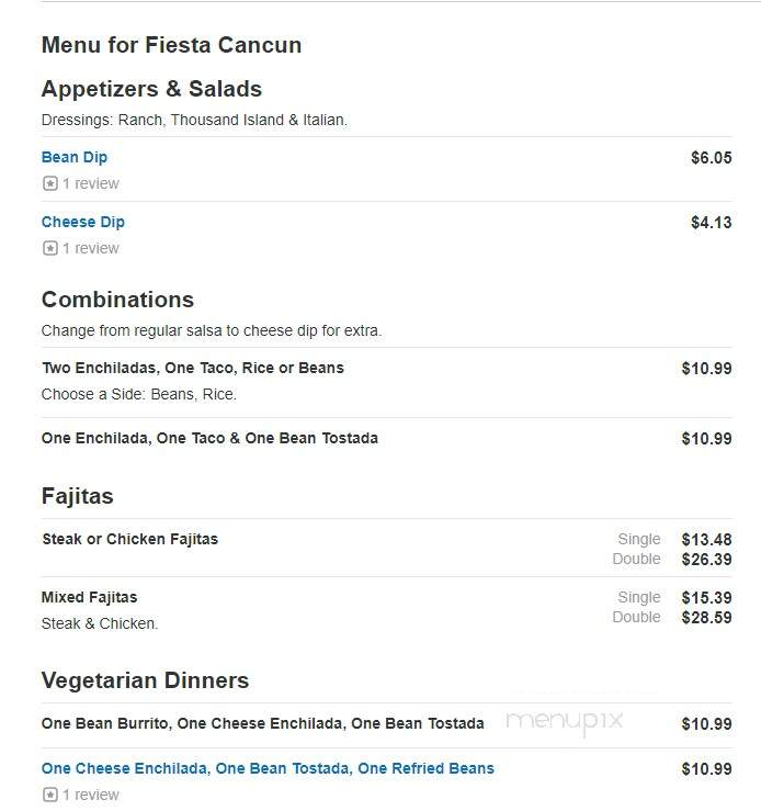 Fiesta Cancun - Dubuque, IA menu_pic
