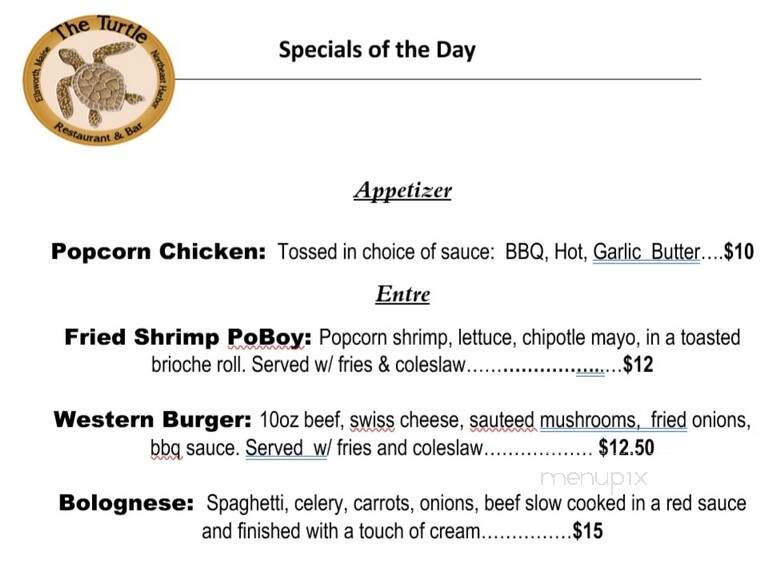 Tan Turtle Tavern - Northeast Harbor, ME menu_pic