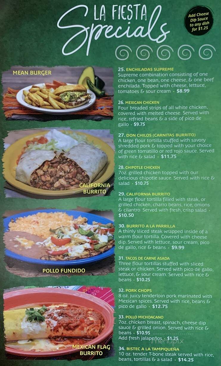 La Fiesta Mexican Grill - Villa Rica, GA menu_pic