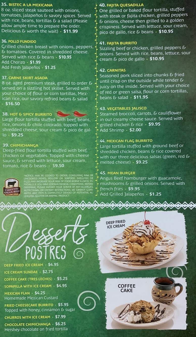 La Fiesta Mexican Grill - Villa Rica, GA menu_pic