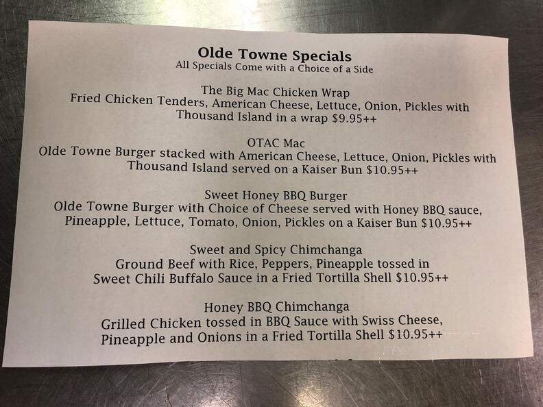 Olde Towne Athletic Club - Marietta, GA menu_pic