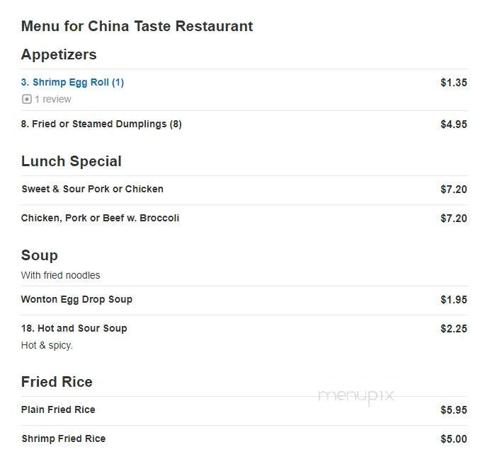 China Taste Restaurant - Nyack, NY