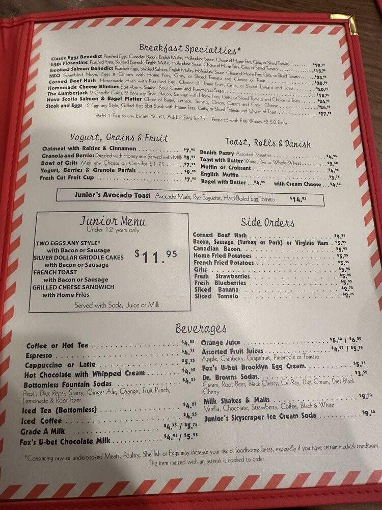 Junior Luncheonette - Brooklyn, NY menu_pic