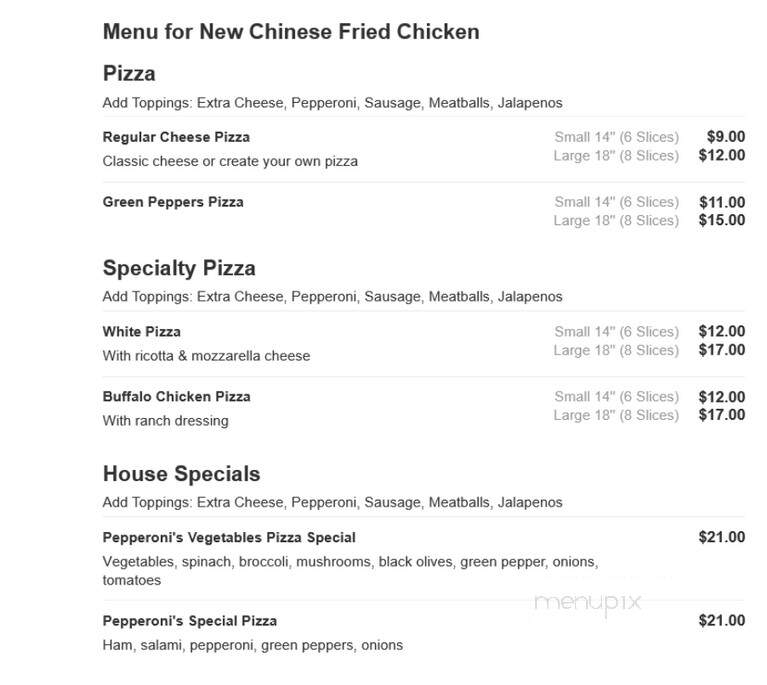 New Chinese Fried Chicken - Bronx, NY menu_pic