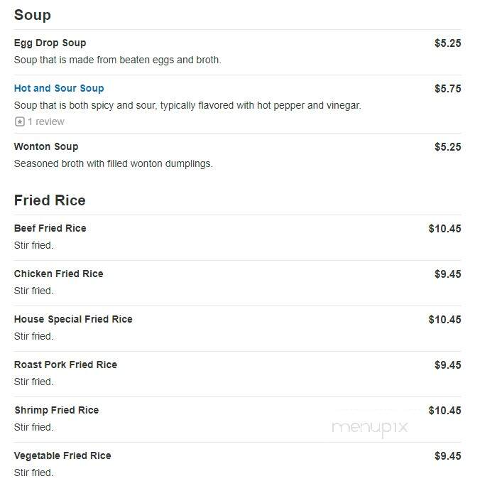 Emperor's Buffet & Grill - Appleton, WI menu_pic