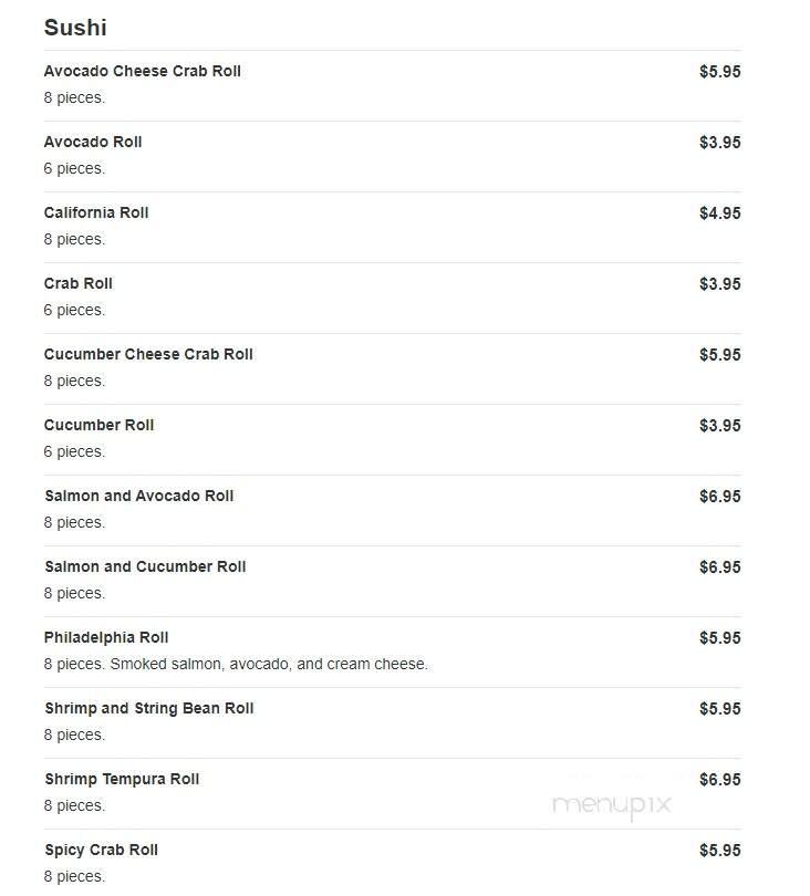 Emperor's Buffet & Grill - Appleton, WI menu_pic