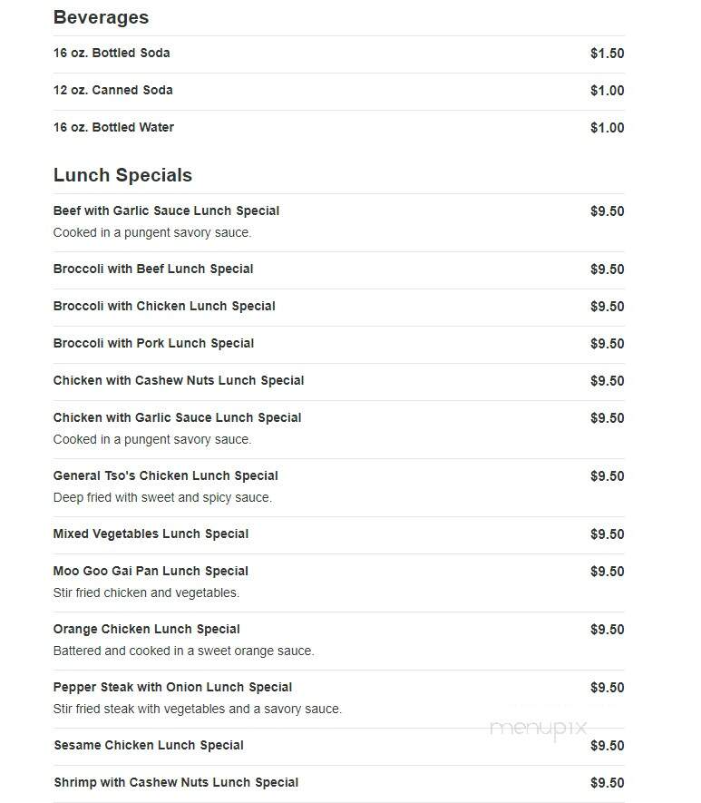 Emperor's Buffet & Grill - Appleton, WI menu_pic