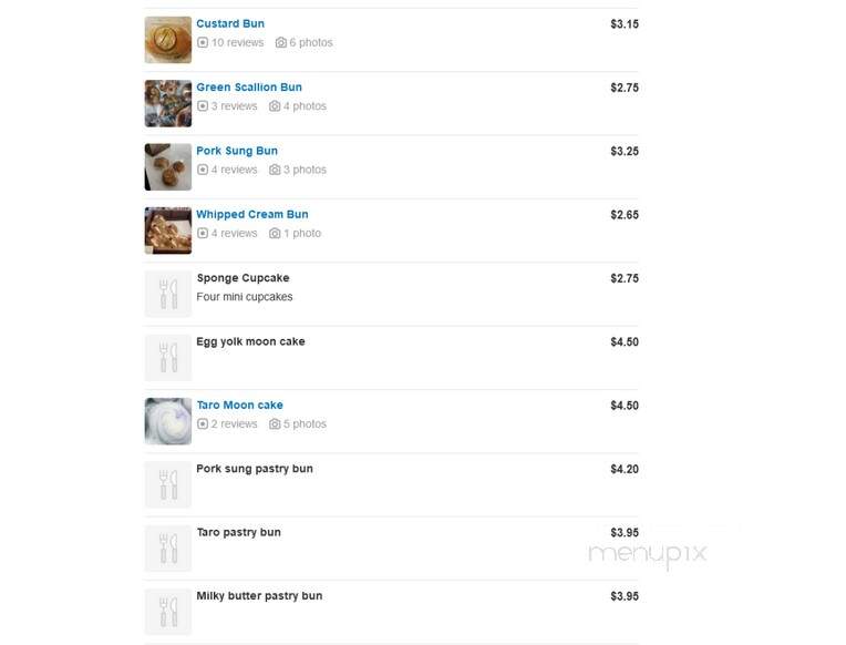 Japong Bakery - Rockville, MD menu_pic