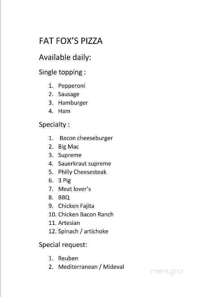Fat Fox's - Red Cloud, NE menu_pic
