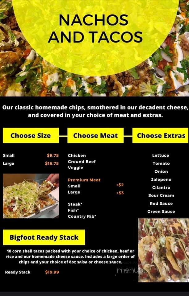 Bigfoot Burrito - Bangor, MI menu_pic