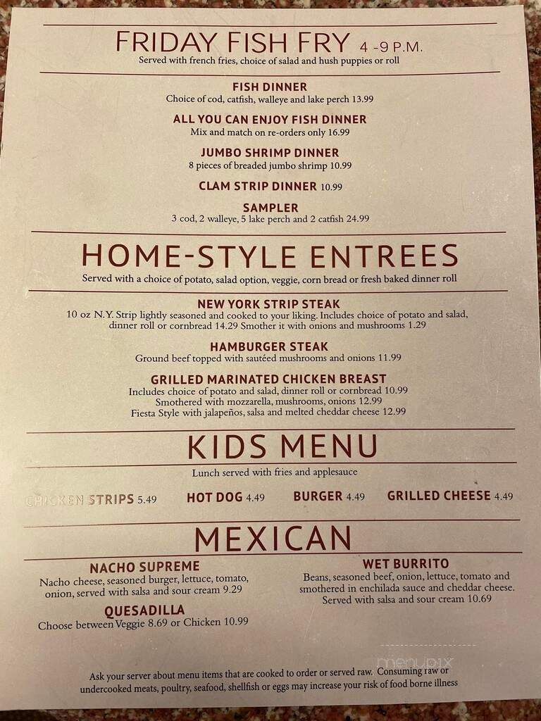 Dinner Bell - Mount Pleasant, MI menu_pic