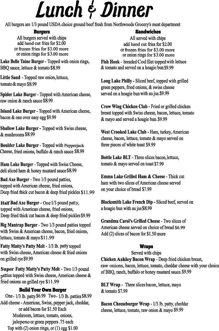 North Wind Grocery & Cafe - Nevis, MN menu_pic
