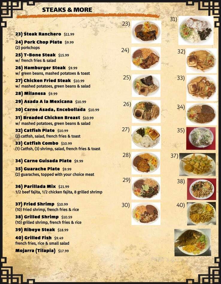 La Plazita - Cuero, TX menu_pic