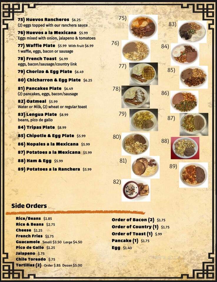 La Plazita - Cuero, TX menu_pic
