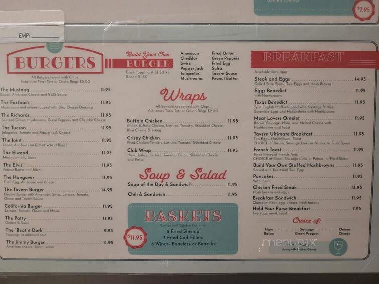 Tavern 13 - Burnsville, MN menu_pic