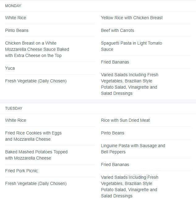 Porto Brasil - Sandy Springs, GA menu_pic