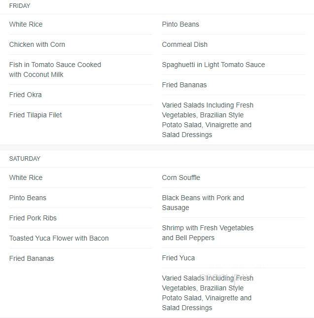 Porto Brasil - Sandy Springs, GA menu_pic