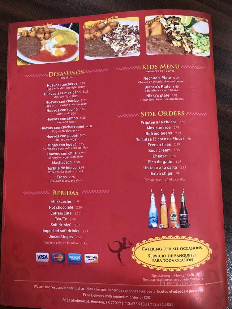 El Puerto - Houston, TX menu_pic
