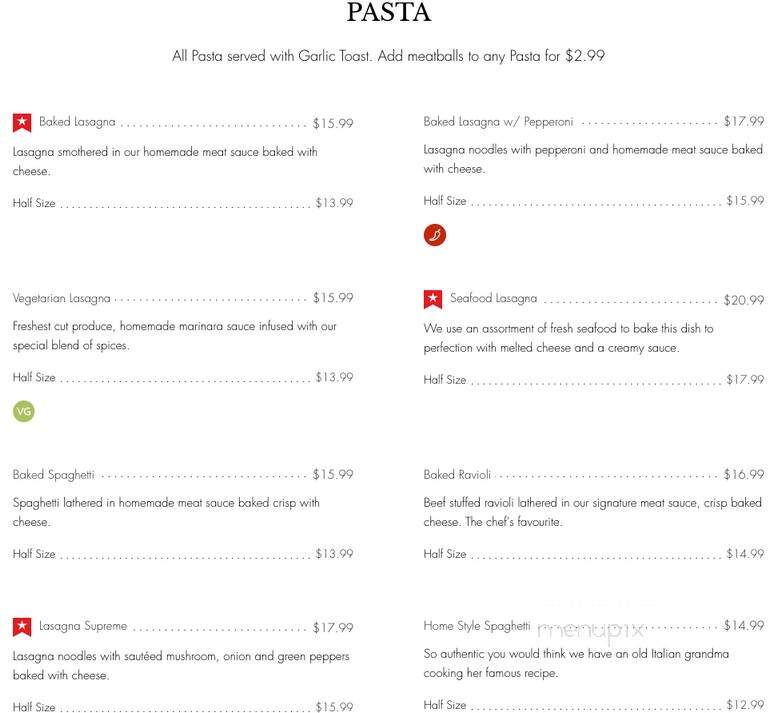 Ocean Park Pizza and Steakhouse - Abbotsford, BC menu_pic