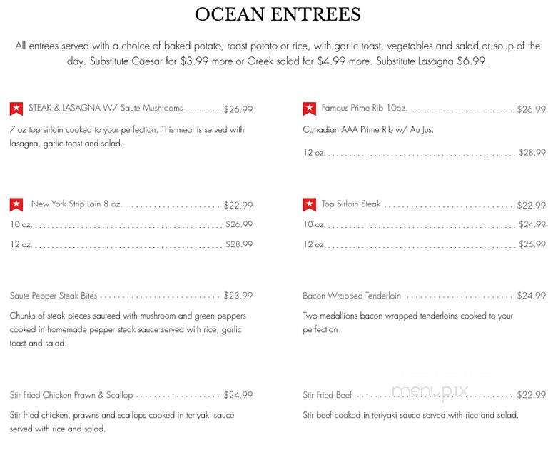 Ocean Park Pizza and Steakhouse - Abbotsford, BC menu_pic