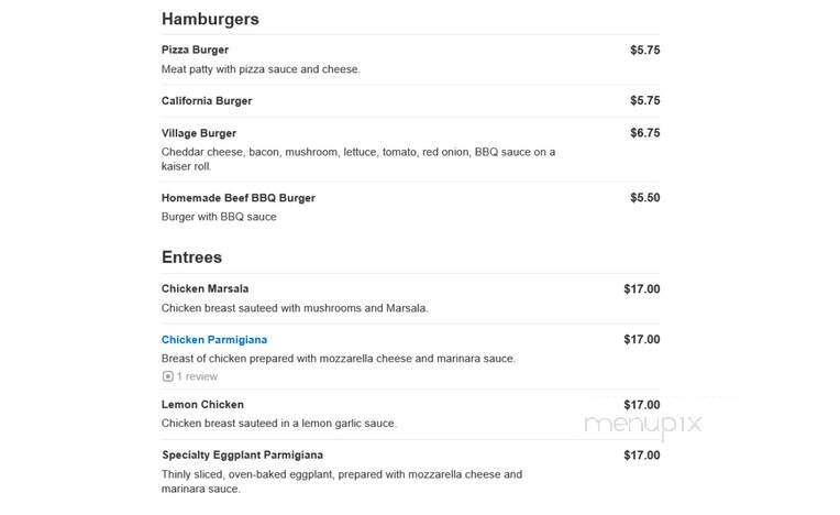 Pizza Village IV - Bethlehem, PA menu_pic