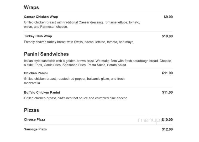 Birdsnest - Norman, OK menu_pic