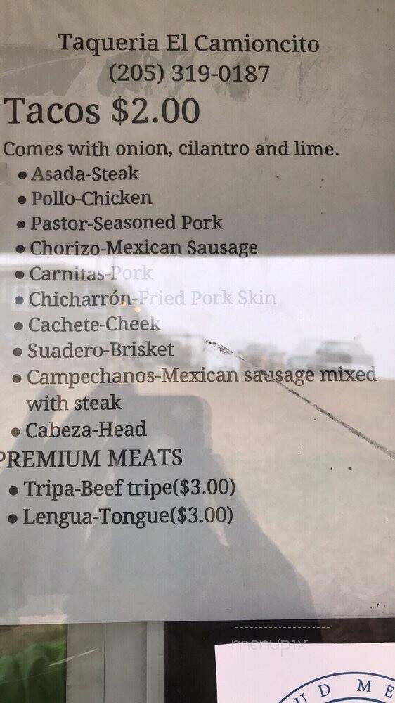 Taqueria El Camioncito - Montevallo, AL menu_pic
