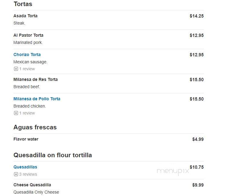 El Serranito - Woodstock, GA menu_pic