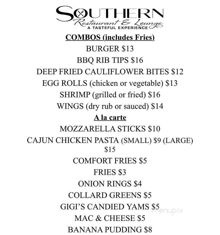Southern Restaurant & Lounge - Louisville, KY menu_pic