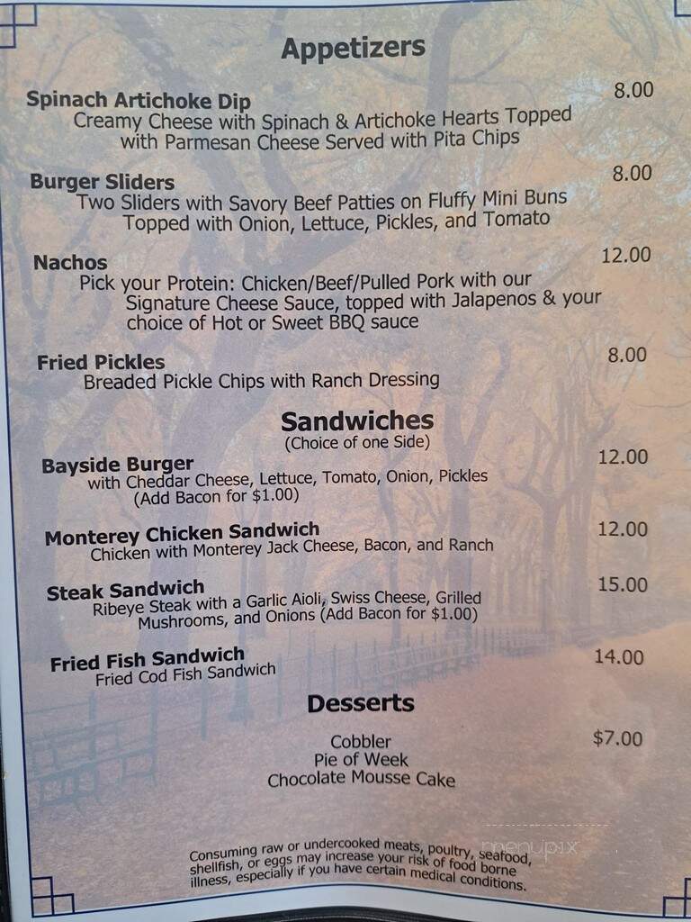 Bayside - Fairfield Bay, AR menu_pic