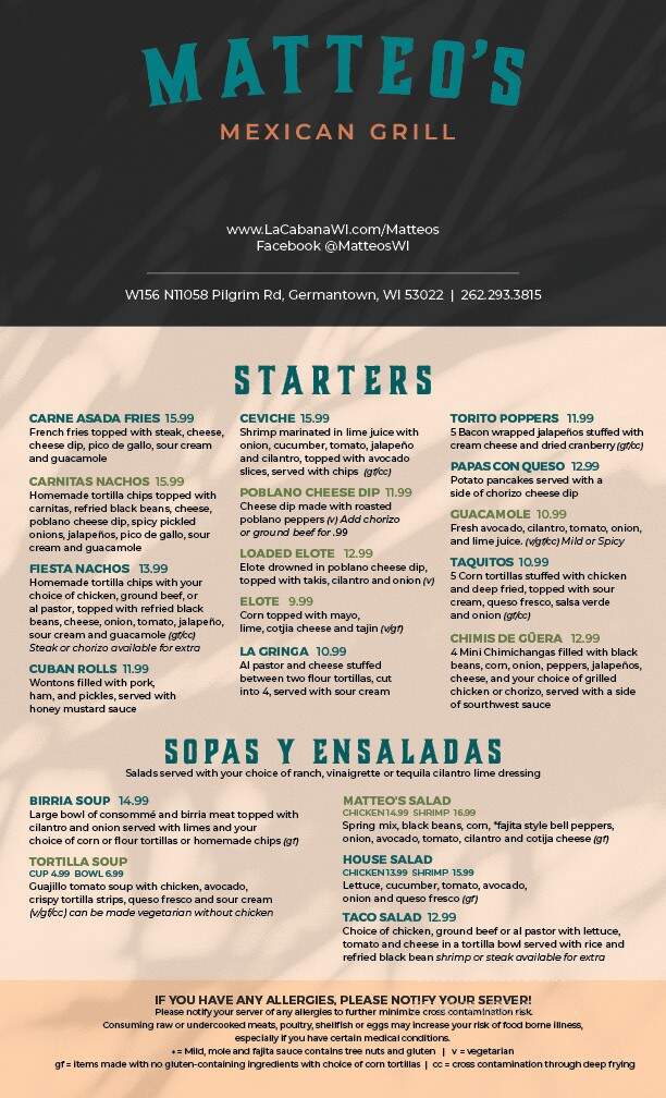 Matteo's Mexican Grill - Germantown, WI