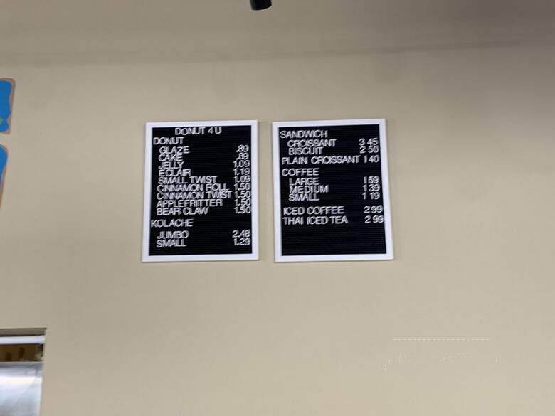 Donut 4U - Austin, TX menu_pic