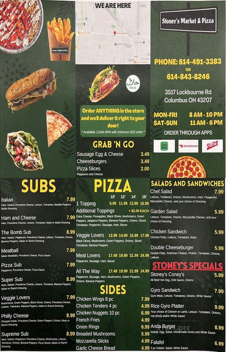 Stoney's Pizza & Market - Columbus, OH menu_pic