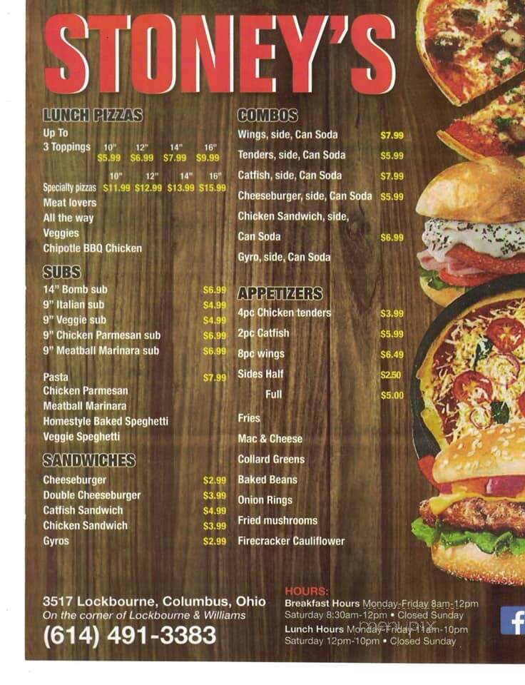 Stoney's Pizza & Market - Columbus, OH menu_pic