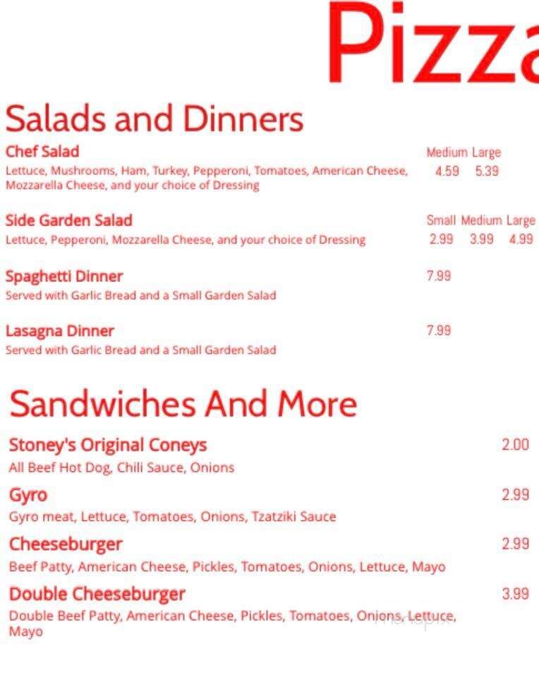 Stoney's Pizza & Market - Columbus, OH menu_pic