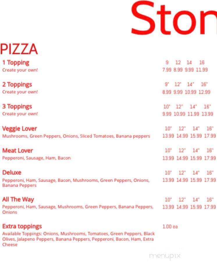 Stoney's Pizza & Market - Columbus, OH menu_pic