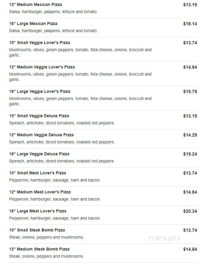 Pizza Queen - Bellingham, MA menu_pic