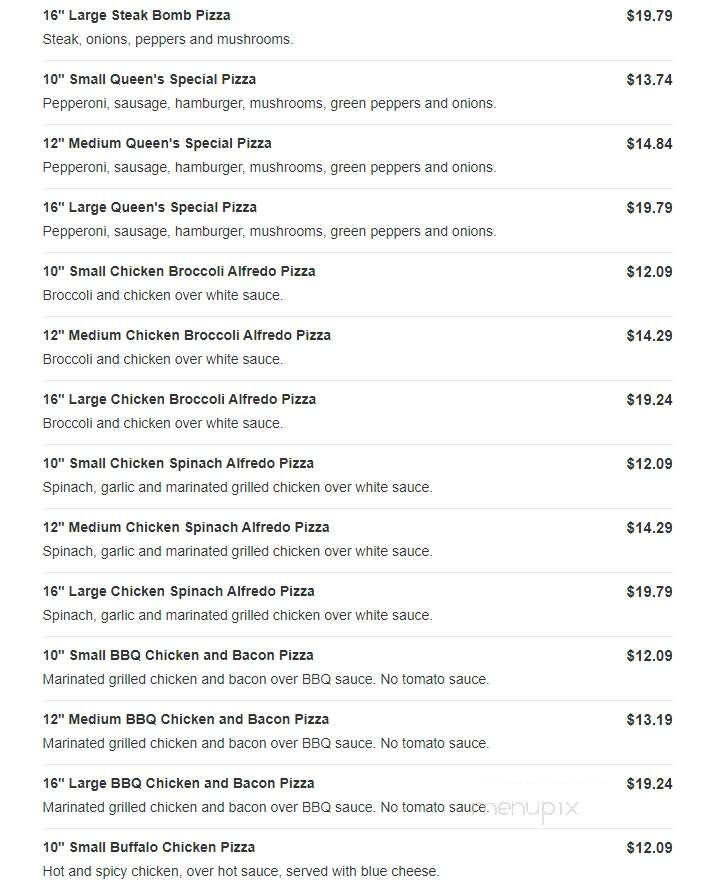 Pizza Queen - Bellingham, MA menu_pic