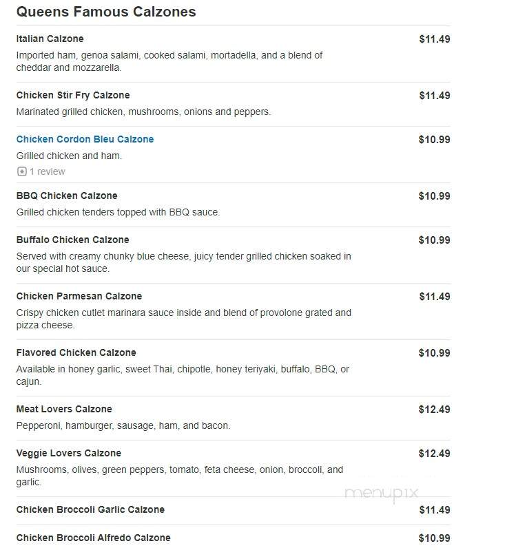 Pizza Queen - Bellingham, MA menu_pic