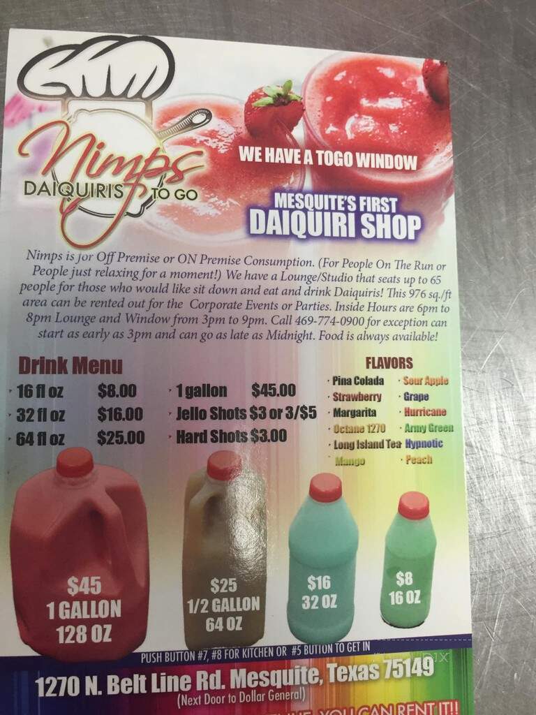 Nimp's To Go - Mesquite, TX menu_pic