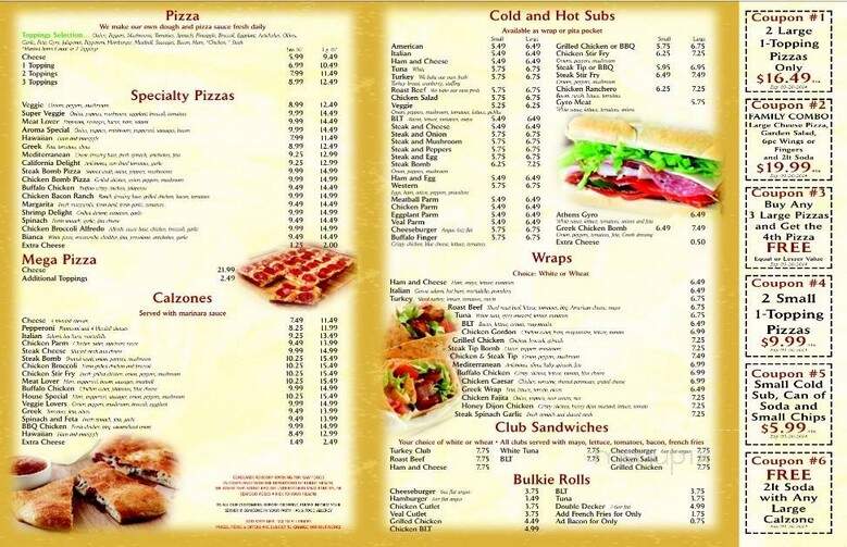 Aroma Pizza n'Grill - Foxborough, MA menu_pic