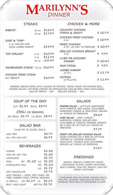 Marilynn's - Osage City, KS menu_pic