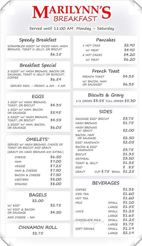 Marilynn's - Osage City, KS menu_pic