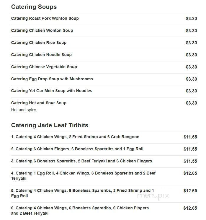Jade Leaf Restaurant - Brockton, MA menu_pic